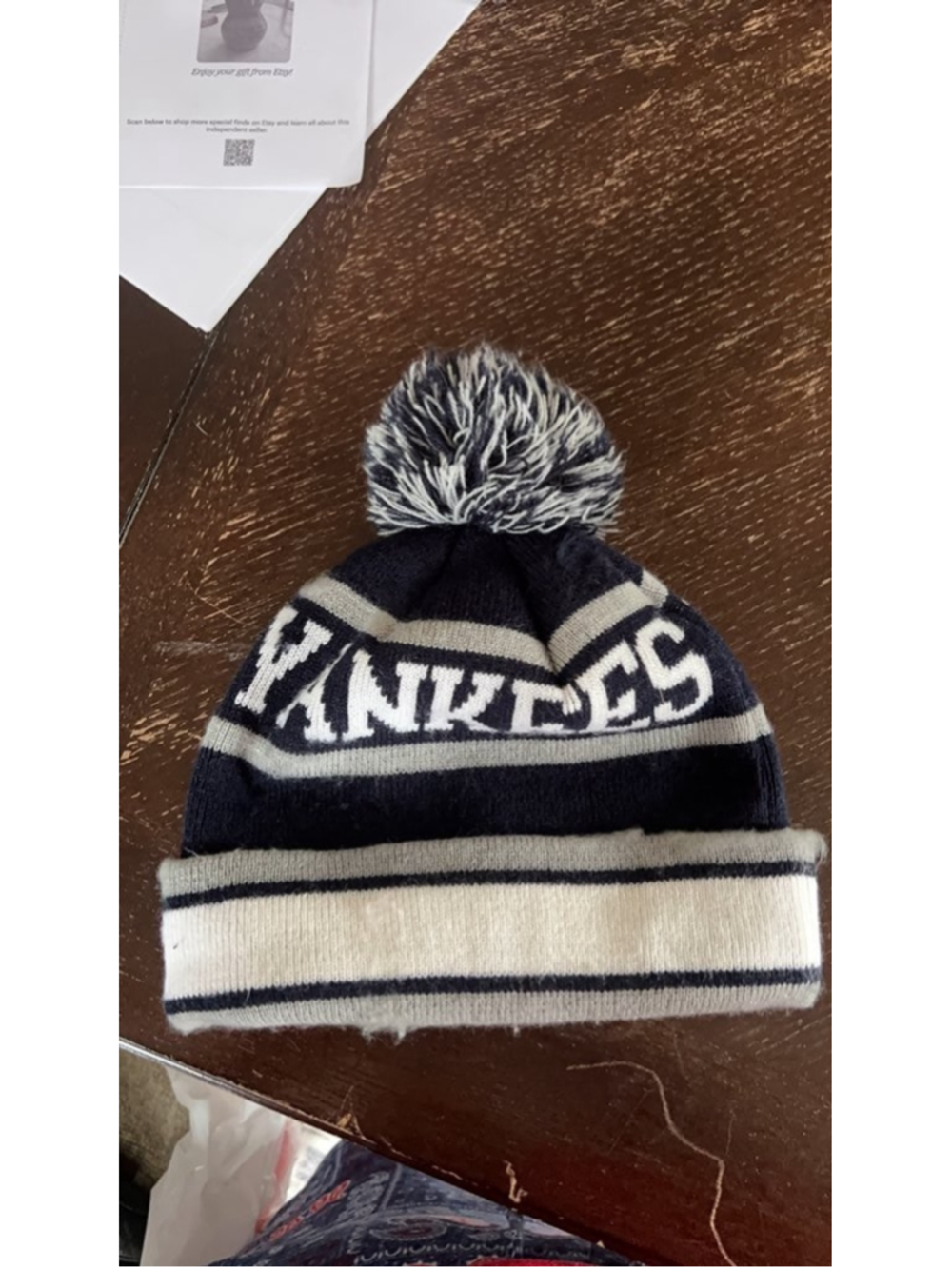 Vintage New York Yankees Knit Beanie Hat